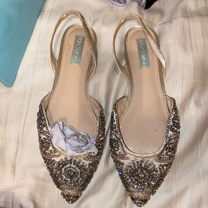 Betsy Johnson bling flats size 10 wedding collection